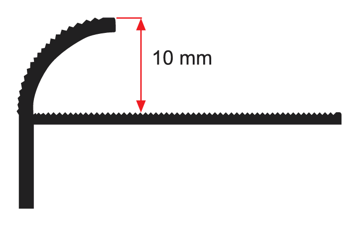 Profil Schodowy Półokrągły, Antypoślizgowy Do Glazury