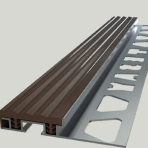 PSCHODBR: Profil schodowy z aluminium, antypoślizgowy 8mm/11mm/13mm BRĄZOWY