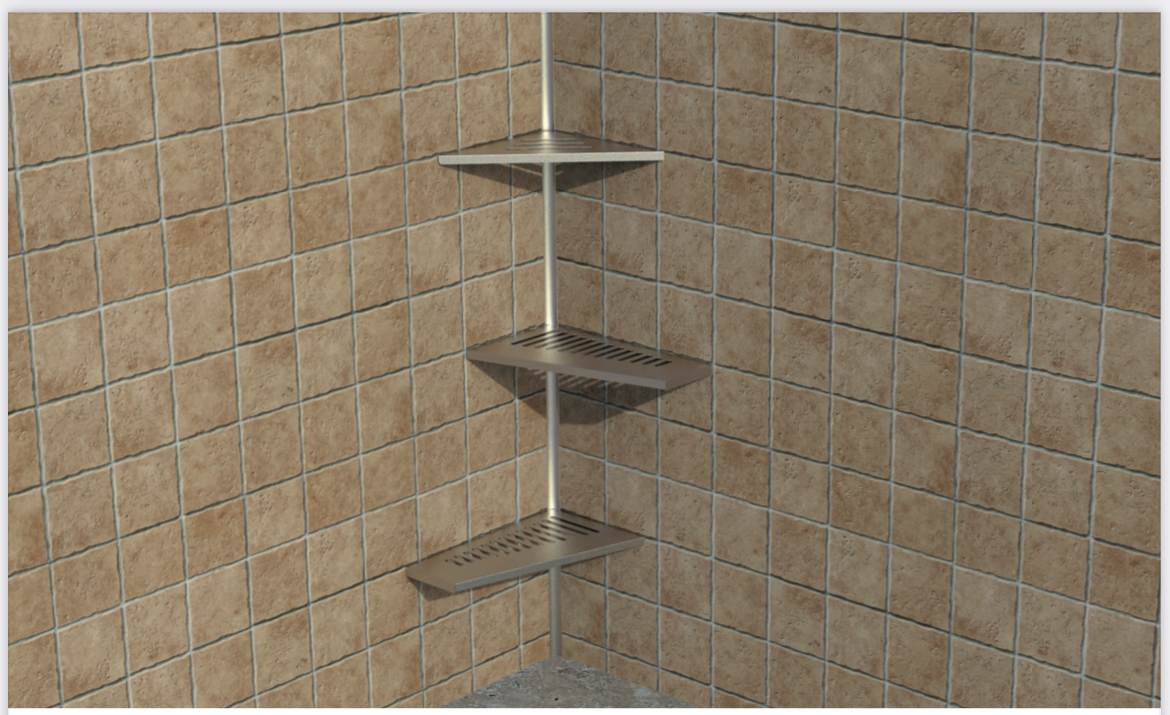PPL: Półka prysznicowa ze stali nierdzewnej - narożna - obrazek 2